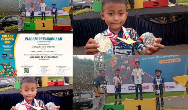 Fatih, Murid PAUD Pesantren Rakyat Sabet Emas Sepatu Roda Malang Raya